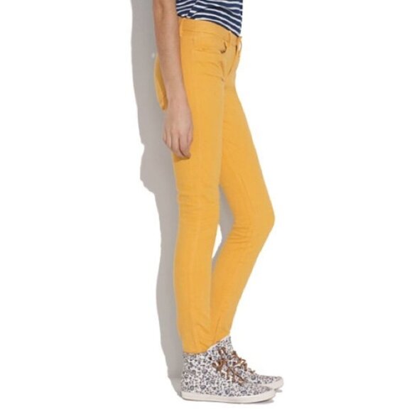 Madewell Yellow Skinny Skinny Ankle Cropped Jeans Size 26 - Picture 1 of 8
